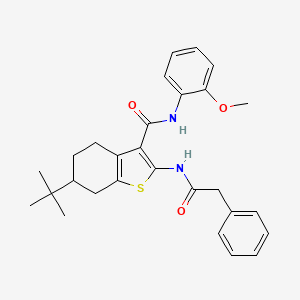 molecular formula C28H32N2O3S B3933829 6-tert-butyl-N-(2-methoxyphenyl)-2-[(phenylacetyl)amino]-4,5,6,7-tetrahydro-1-benzothiophene-3-carboxamide 