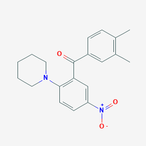 molecular formula C20H22N2O3 B3933849 (3,4-dimethylphenyl)[5-nitro-2-(1-piperidinyl)phenyl]methanone 