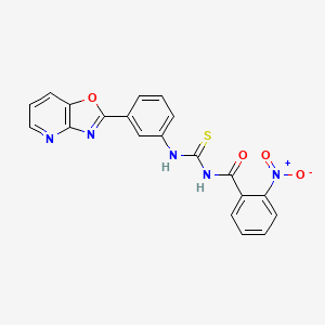 molecular formula C20H13N5O4S B3933856 2-nitro-N-{[(3-[1,3]oxazolo[4,5-b]pyridin-2-ylphenyl)amino]carbonothioyl}benzamide 