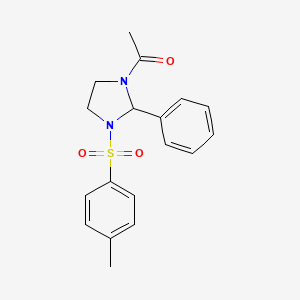 molecular formula C18H20N2O3S B3933869 1-acetyl-3-[(4-methylphenyl)sulfonyl]-2-phenylimidazolidine 