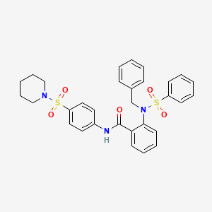 molecular formula C31H31N3O5S2 B3933876 2-[benzyl(phenylsulfonyl)amino]-N-[4-(1-piperidinylsulfonyl)phenyl]benzamide 