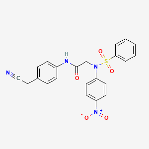 molecular formula C22H18N4O5S B3933889 N~1~-[4-(cyanomethyl)phenyl]-N~2~-(4-nitrophenyl)-N~2~-(phenylsulfonyl)glycinamide 