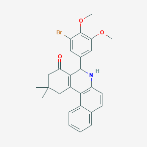 molecular formula C27H26BrNO3 B393390 5-(3-bromo-4,5-dimethoxyphenyl)-2,2-dimethyl-2,3,5,6-tetrahydrobenzo[a]phenanthridin-4(1H)-one 