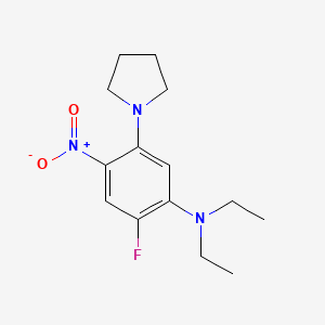 molecular formula C14H20FN3O2 B3933909 N,N-diethyl-2-fluoro-4-nitro-5-(1-pyrrolidinyl)aniline 