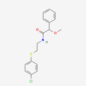 molecular formula C17H18ClNO2S B3933913 N-{2-[(4-chlorophenyl)thio]ethyl}-2-methoxy-2-phenylacetamide 