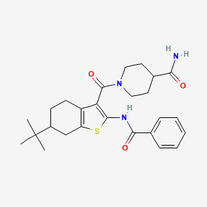 molecular formula C26H33N3O3S B3933919 1-{[2-(benzoylamino)-6-tert-butyl-4,5,6,7-tetrahydro-1-benzothien-3-yl]carbonyl}-4-piperidinecarboxamide 