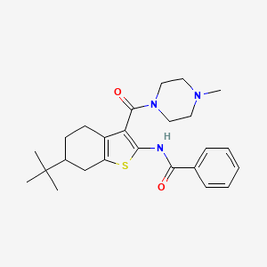 molecular formula C25H33N3O2S B3933921 N-{6-tert-butyl-3-[(4-methyl-1-piperazinyl)carbonyl]-4,5,6,7-tetrahydro-1-benzothien-2-yl}benzamide 