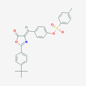 molecular formula C27H25NO5S B393394 4-[(2-(4-tert-butylphenyl)-5-oxo-1,3-oxazol-4(5H)-ylidene)methyl]phenyl 4-methylbenzenesulfonate 