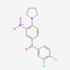 molecular formula C17H14Cl2N2O3 B3933942 (3,4-dichlorophenyl)[3-nitro-4-(1-pyrrolidinyl)phenyl]methanone 