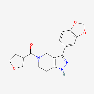 molecular formula C18H19N3O4 B3933948 3-(1,3-benzodioxol-5-yl)-5-(tetrahydro-3-furanylcarbonyl)-4,5,6,7-tetrahydro-1H-pyrazolo[4,3-c]pyridine 
