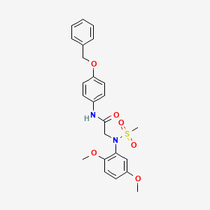 molecular formula C24H26N2O6S B3933954 N~1~-[4-(benzyloxy)phenyl]-N~2~-(2,5-dimethoxyphenyl)-N~2~-(methylsulfonyl)glycinamide 