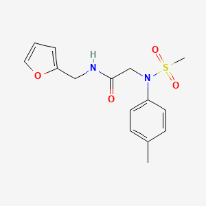 molecular formula C15H18N2O4S B3933961 N~1~-(2-furylmethyl)-N~2~-(4-methylphenyl)-N~2~-(methylsulfonyl)glycinamide 