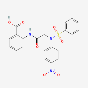 molecular formula C21H17N3O7S B3933989 2-{[N-(4-nitrophenyl)-N-(phenylsulfonyl)glycyl]amino}benzoic acid 