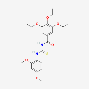 molecular formula C22H28N2O6S B3933993 N-{[(2,4-dimethoxyphenyl)amino]carbonothioyl}-3,4,5-triethoxybenzamide 