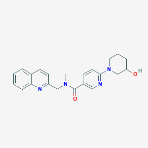 molecular formula C22H24N4O2 B3933995 6-(3-hydroxy-1-piperidinyl)-N-methyl-N-(2-quinolinylmethyl)nicotinamide 