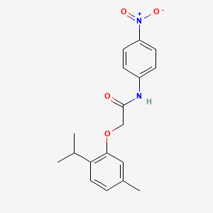 molecular formula C18H20N2O4 B3933999 2-(2-isopropyl-5-methylphenoxy)-N-(4-nitrophenyl)acetamide 