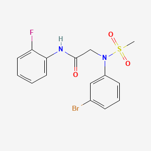 molecular formula C15H14BrFN2O3S B3934007 N~2~-(3-bromophenyl)-N~1~-(2-fluorophenyl)-N~2~-(methylsulfonyl)glycinamide 