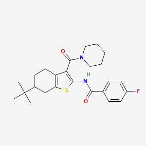 molecular formula C25H31FN2O2S B3934020 N-[6-tert-butyl-3-(1-piperidinylcarbonyl)-4,5,6,7-tetrahydro-1-benzothien-2-yl]-4-fluorobenzamide 