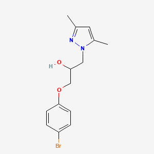 molecular formula C14H17BrN2O2 B3934029 1-(4-bromophenoxy)-3-(3,5-dimethyl-1H-pyrazol-1-yl)-2-propanol 