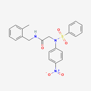 molecular formula C22H21N3O5S B3934049 N~1~-(2-methylbenzyl)-N~2~-(4-nitrophenyl)-N~2~-(phenylsulfonyl)glycinamide 