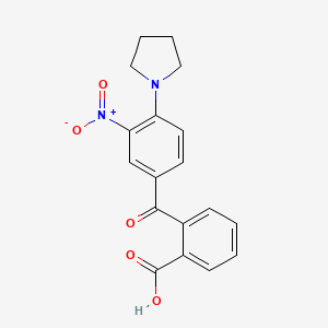 molecular formula C18H16N2O5 B3934065 2-[3-nitro-4-(1-pyrrolidinyl)benzoyl]benzoic acid 