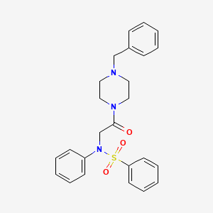 molecular formula C25H27N3O3S B3934067 N-[2-(4-benzyl-1-piperazinyl)-2-oxoethyl]-N-phenylbenzenesulfonamide 