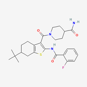 1-({6-tert-butyl-2-[(2-fluorobenzoyl)amino]-4,5,6,7-tetrahydro-1-benzothien-3-yl}carbonyl)-4-piperidinecarboxamide