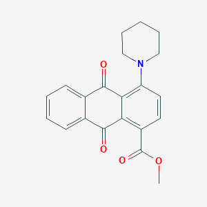 molecular formula C21H19NO4 B3934093 methyl 9,10-dioxo-4-(1-piperidinyl)-9,10-dihydro-1-anthracenecarboxylate 