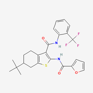 molecular formula C25H25F3N2O3S B3934096 N-[6-tert-butyl-3-({[2-(trifluoromethyl)phenyl]amino}carbonyl)-4,5,6,7-tetrahydro-1-benzothien-2-yl]-2-furamide 