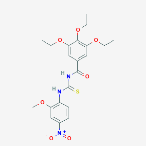 3,4,5-triethoxy-N-{[(2-methoxy-4-nitrophenyl)amino]carbonothioyl}benzamide
