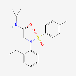 molecular formula C20H24N2O3S B3934109 N~1~-cyclopropyl-N~2~-(2-ethylphenyl)-N~2~-[(4-methylphenyl)sulfonyl]glycinamide 