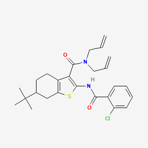molecular formula C26H31ClN2O2S B3934126 N,N-diallyl-6-tert-butyl-2-[(2-chlorobenzoyl)amino]-4,5,6,7-tetrahydro-1-benzothiophene-3-carboxamide 