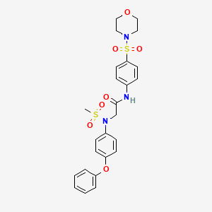 molecular formula C25H27N3O7S2 B3934129 N~2~-(methylsulfonyl)-N~1~-[4-(4-morpholinylsulfonyl)phenyl]-N~2~-(4-phenoxyphenyl)glycinamide 