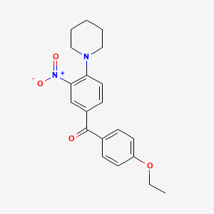 molecular formula C20H22N2O4 B3934137 (4-ethoxyphenyl)[3-nitro-4-(1-piperidinyl)phenyl]methanone 