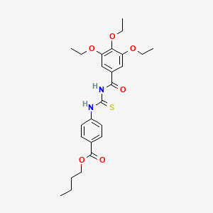 molecular formula C25H32N2O6S B3934152 butyl 4-({[(3,4,5-triethoxybenzoyl)amino]carbonothioyl}amino)benzoate 