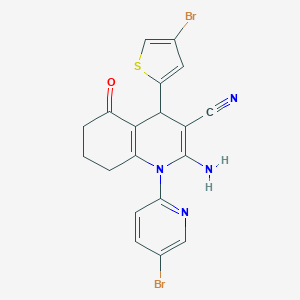 molecular formula C19H14Br2N4OS B393416 2-Amino-1-(5-bromo-2-pyridinyl)-4-(4-bromo-2-thienyl)-5-oxo-1,4,5,6,7,8-hexahydro-3-quinolinecarbonitrile 