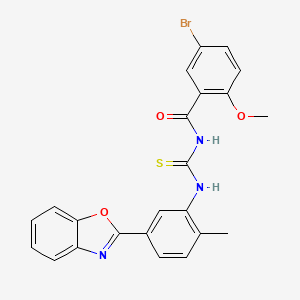 N-({[5-(1,3-benzoxazol-2-yl)-2-methylphenyl]amino}carbonothioyl)-5-bromo-2-methoxybenzamide