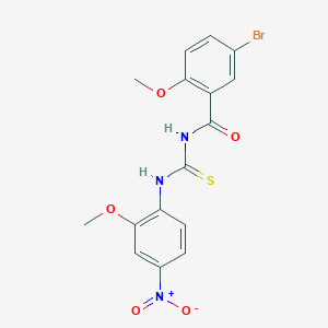 molecular formula C16H14BrN3O5S B3934187 5-bromo-2-methoxy-N-{[(2-methoxy-4-nitrophenyl)amino]carbonothioyl}benzamide 