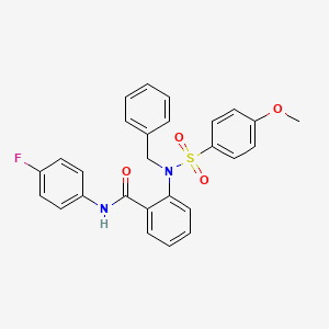 molecular formula C27H23FN2O4S B3934209 2-{benzyl[(4-methoxyphenyl)sulfonyl]amino}-N-(4-fluorophenyl)benzamide 
