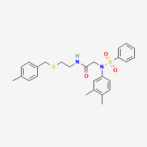 molecular formula C26H30N2O3S2 B3934226 N~2~-(3,4-dimethylphenyl)-N~1~-{2-[(4-methylbenzyl)thio]ethyl}-N~2~-(phenylsulfonyl)glycinamide 