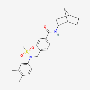 molecular formula C24H30N2O3S B3934261 N-bicyclo[2.2.1]hept-2-yl-4-{[(3,4-dimethylphenyl)(methylsulfonyl)amino]methyl}benzamide 