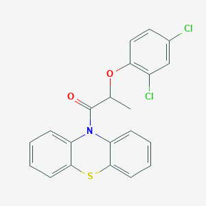 molecular formula C21H15Cl2NO2S B3934272 10-[2-(2,4-dichlorophenoxy)propanoyl]-10H-phenothiazine 