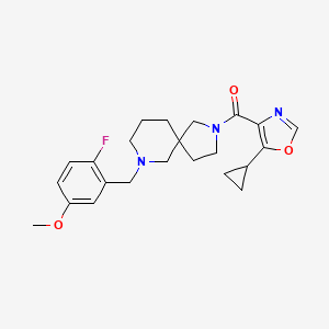 molecular formula C23H28FN3O3 B3934275 2-[(5-cyclopropyl-1,3-oxazol-4-yl)carbonyl]-7-(2-fluoro-5-methoxybenzyl)-2,7-diazaspiro[4.5]decane 