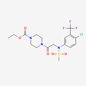 molecular formula C17H21ClF3N3O5S B3934291 ethyl 4-[N-[4-chloro-3-(trifluoromethyl)phenyl]-N-(methylsulfonyl)glycyl]-1-piperazinecarboxylate 