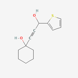 molecular formula C13H16O2S B3934308 1-[3-hydroxy-3-(2-thienyl)-1-propyn-1-yl]cyclohexanol 
