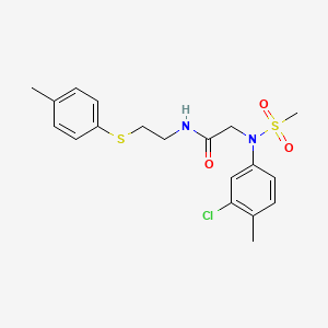 molecular formula C19H23ClN2O3S2 B3934340 N~2~-(3-chloro-4-methylphenyl)-N~1~-{2-[(4-methylphenyl)thio]ethyl}-N~2~-(methylsulfonyl)glycinamide 