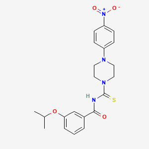 molecular formula C21H24N4O4S B3934361 3-isopropoxy-N-{[4-(4-nitrophenyl)-1-piperazinyl]carbonothioyl}benzamide 