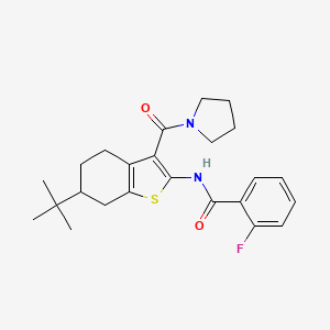 molecular formula C24H29FN2O2S B3934399 N-[6-tert-butyl-3-(1-pyrrolidinylcarbonyl)-4,5,6,7-tetrahydro-1-benzothien-2-yl]-2-fluorobenzamide 