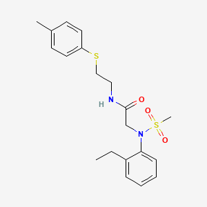 molecular formula C20H26N2O3S2 B3934401 N~2~-(2-ethylphenyl)-N~1~-{2-[(4-methylphenyl)thio]ethyl}-N~2~-(methylsulfonyl)glycinamide 