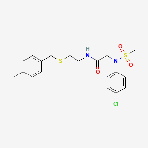 molecular formula C19H23ClN2O3S2 B3934403 N~2~-(4-chlorophenyl)-N~1~-{2-[(4-methylbenzyl)thio]ethyl}-N~2~-(methylsulfonyl)glycinamide 